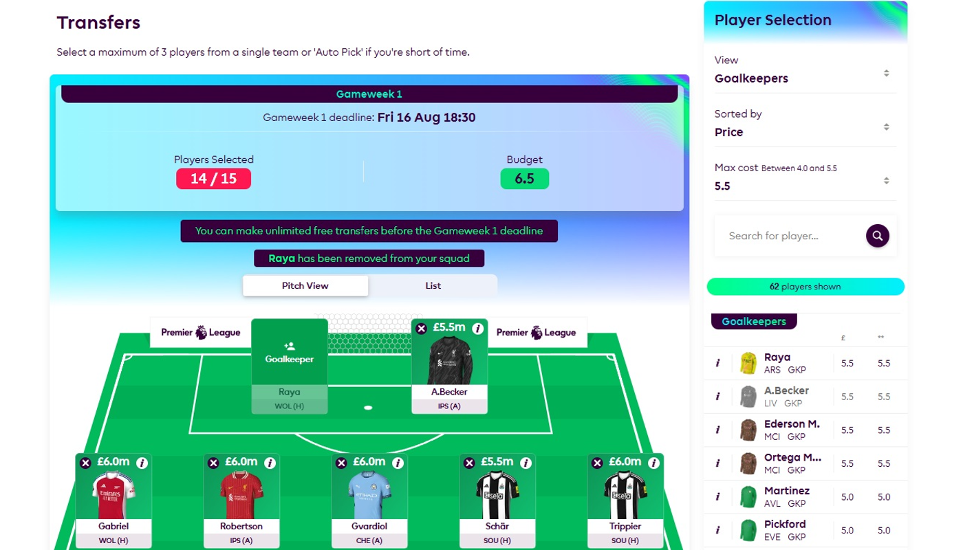 FPL how to make a transfer